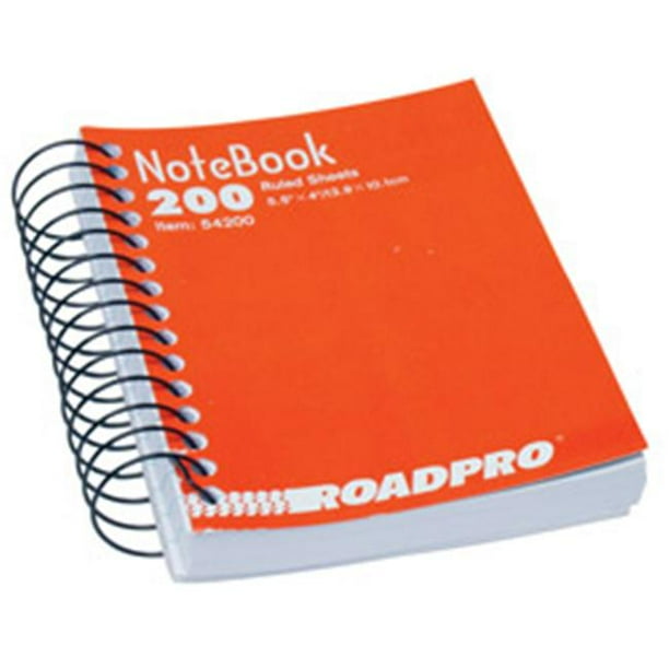 Roadpro 54200 5.5" x 4" Spiral Notebook 200 Pages