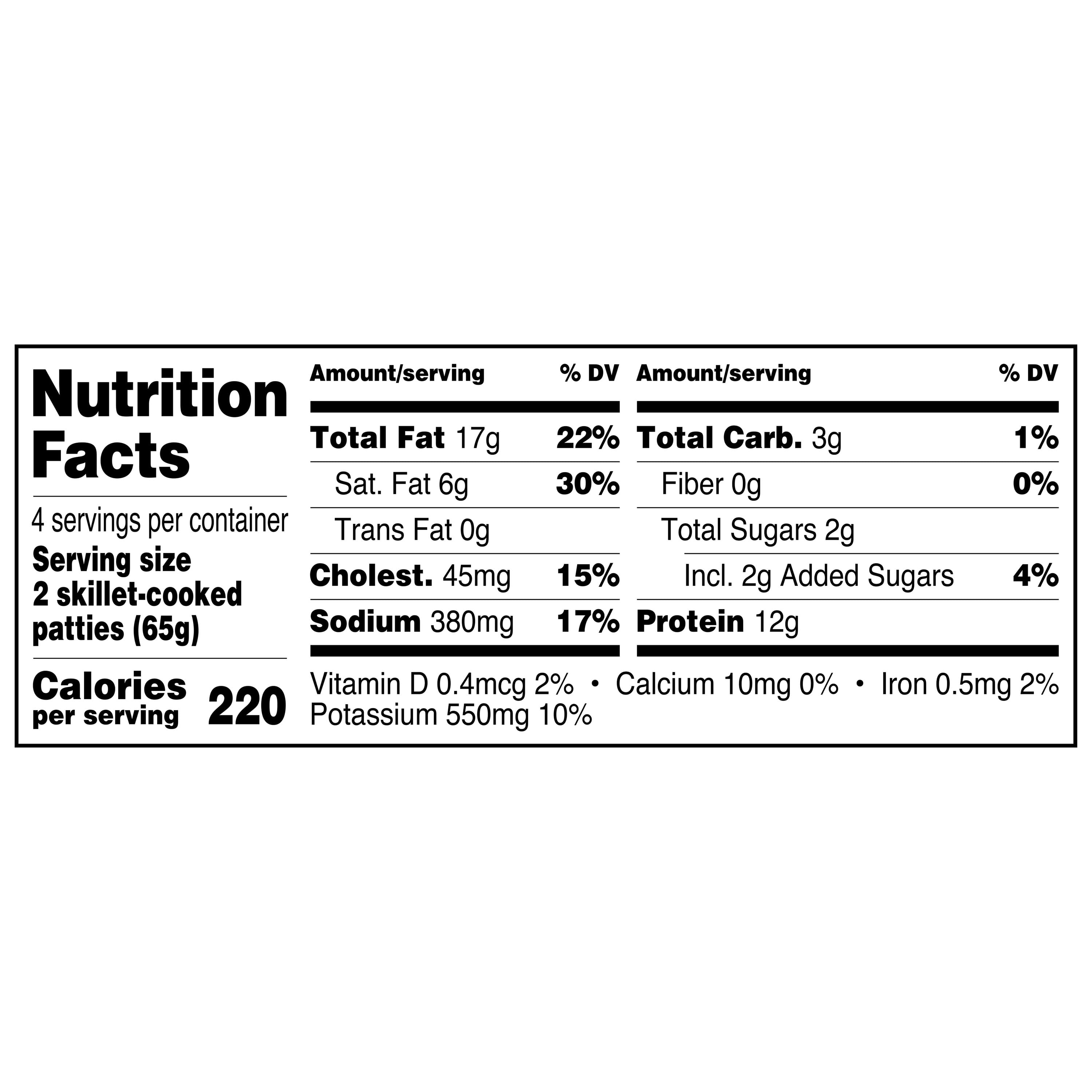 Great Value Frozen Uncooked Vermont Maple Syrup Breakfast Pork Sausage Patties, 12 oz Package