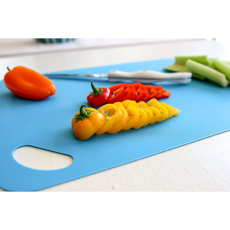 4 pack Large Flexible Plastic Cutting Boards Set with Handle Mat board for  use with kitchen knife Mats are dishwasher safe on