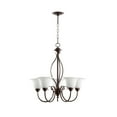 thumbnail image 5 of Quorum Lighting Spencer 5-Light Chandelier, Classic Nickel, 24.5W, 25H, 5 of 7