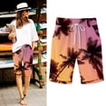 thumbnail image 2 of Trendfront Women's Plus Size Graphic Print Bermuda Shorts Lightweight Elastic Waist with Pockets Lounge Bottoms, 2 of 5