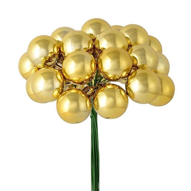 Vickerman N180108 1 in. x 24 Piece Gold Shiny Ball Pick 2 per Pack