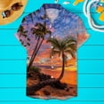 thumbnail image 2 of VBARHMQRT Black Shirt Men Summer Comfortable Print Short Sleeved Button up Shirt Yellow, 2 of 3