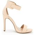 thumbnail image 2 of BURUDANI Women's Ankle Strap Open Toe Stilettos High Heel Sandals Party Dress Nude/Nubuck Size 5.5, 2 of 4