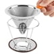 thumbnail image 5 of Cono de café con filtro de goteo de café reutilizable de acero inoxidable con malla (115 mm), 5 of 9