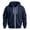 Navy, variant on LYSMORA Men's Full Zip Hooded Sweatshirt, Solid Color Long Sleeve Loose Fit Zip Up Hoodie Jacket With Side Hand Pockets