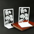 thumbnail image 4 of YongCo 1Pair Heavy Duty Metal Book End For Shelves Hollowed Leaf Bookend Book Stoppers, 4 of 21
