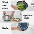 thumbnail image 3 of Stainless Steel Salad Spinner, 5.3 Qt Lettuce Spinner with Non-Slip Base, Drain and Stop Button, Fruit and Vegetable Washer and Dryer Spinner, 3 of 3