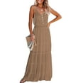 thumbnail image 1 of Vestido Maxi de Verano PRETTYGARDEN Color Albaricoque Oscuro XXL, 1 of 4