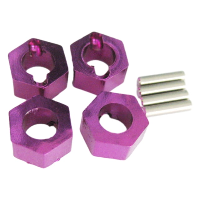 Ounissouiy RCGOFOLLOW 4 Uds. Montaje hexagonal de rueda fuerte de aleación de aluminio para adaptador 1/18 Wltoys A959 A979 A969 959B 969B 979B Kits de construcción modelo Púrpura