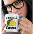 thumbnail image 2 of 3dRose, I Believe In Tacos, 11oz Two-Tone Blue Mug, 2 of 7