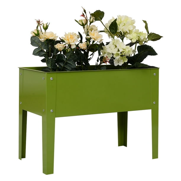 Goplus 24'' x12'' Outdoor Elevated Garden Plant Stand Raised Tall