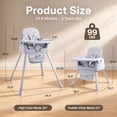 thumbnail image 4 of STACOO 3 in 1 Baby High Chair, Toddler Dining Booster Seat, Easy-to-Clean Baby Feeding Chairs, Designed for Children Aged 3–36 months, Gray, 4 of 13