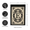 thumbnail image 2 of Evergreen Flag Cambridge Chic Letter E Monogram Applique Garden Flag - 12.5" Wide x 18" High, 2 of 5