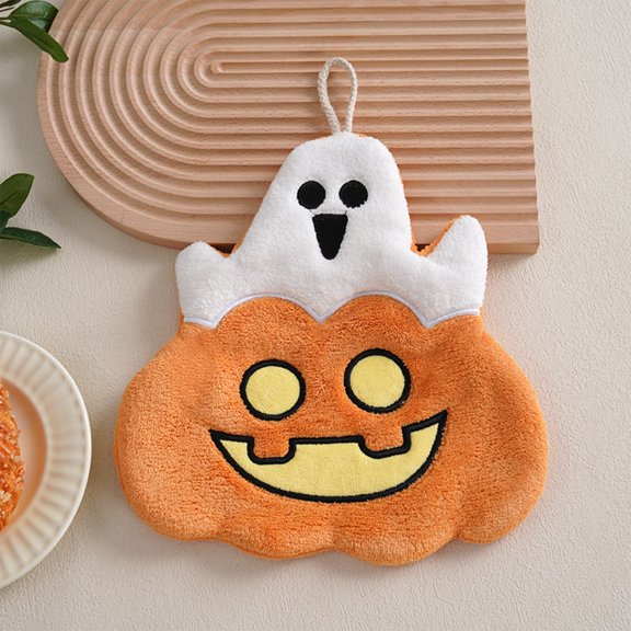 Halloween Pumpkin Hand Towels Halloween Kitchen Decor Pumpkin Dish Towels Fun Decorative Bathroom Decor Absorbent Soft Fall Holiday Decoration Gift for Drying Cleaning Cooking （Kid Pumpkin）