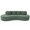 Green + Chenille + Memory Foam + 3 Seat, variant on FENGFAN 3 Seat Half Moon Curved Modular Sectional Sofa Cream Chenille No Assembly Couch