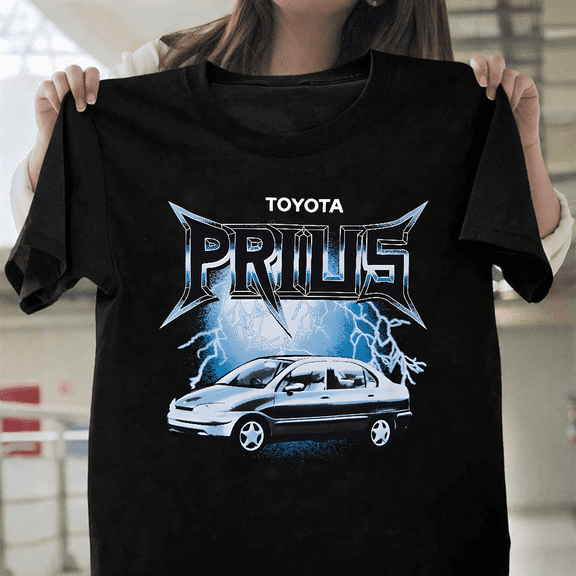 Toyota Prius Lightning Hybrid EV Automobile Enthusiast Unisex T-Shirt, up to size 3XL.