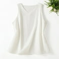 thumbnail image 2 of Ashirexll Tank Tops for Women, Summer Tops for Women, Fashion Casual V-Neck Solid Color Loose Sleeveless Summer Top, 2 of 7