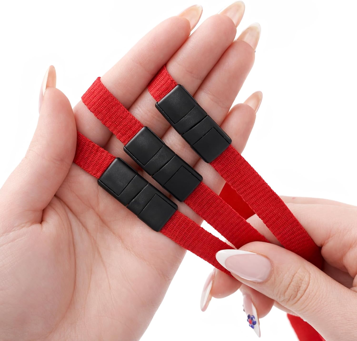 Bulk 100 Pack - Specialist ID Triple Breakaway Safety Lanyard - Multiple Break Away Clasp Lanyard with 3 Point Breakaway Design - Extra Safe ID Badge Holder for Teachers, Nurses & Healthcare (Red)