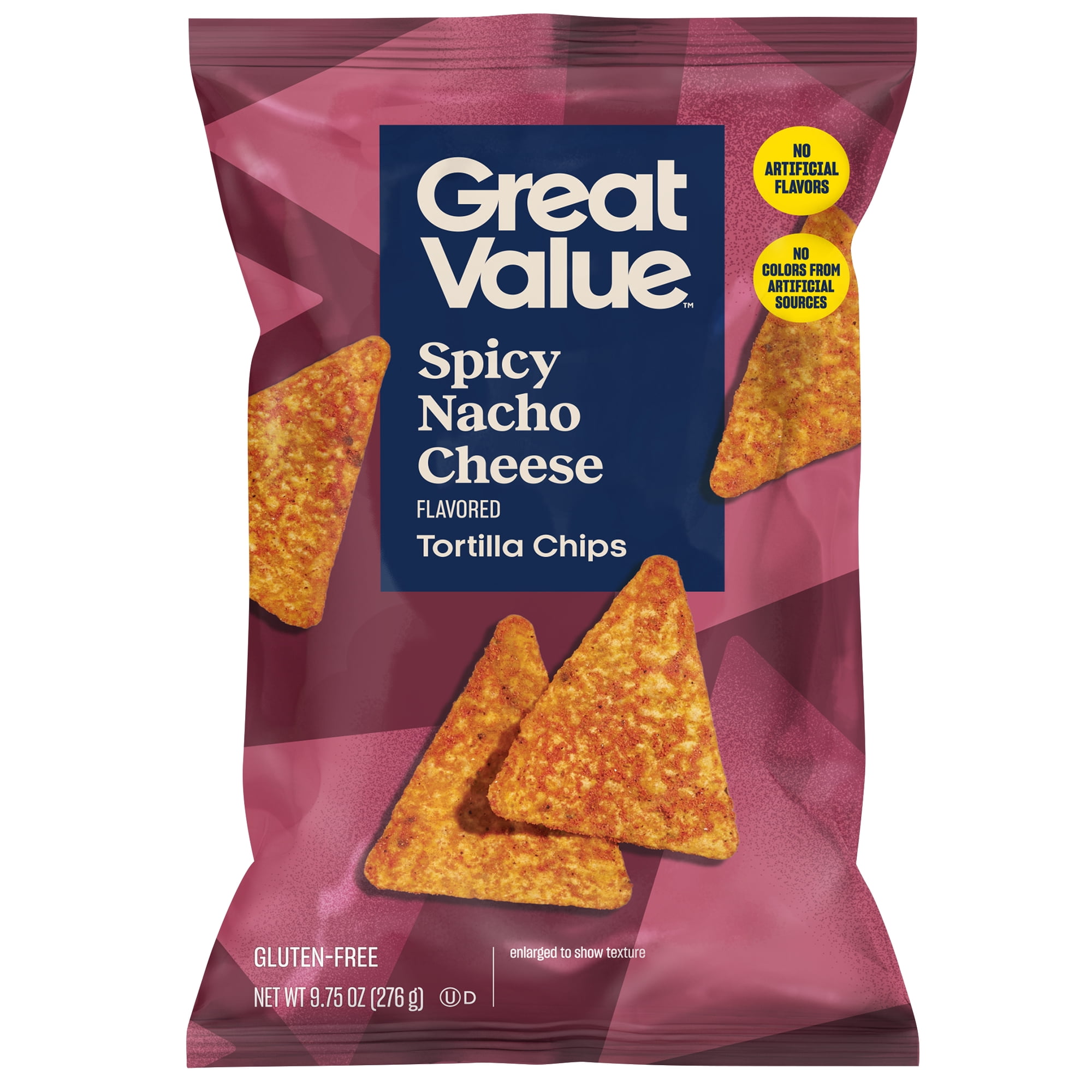 Great Value Spicy Nacho Tortilla Chips, 9.75 oz