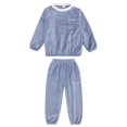 thumbnail image 4 of Dpytoraw Boys Girls Flannel Clothes Set Fluffy Sweatshirt Top And Pants Winter Warm Soft Fuzzy Homewear With Sweatpants Size 2-3 Years, 4 of 4
