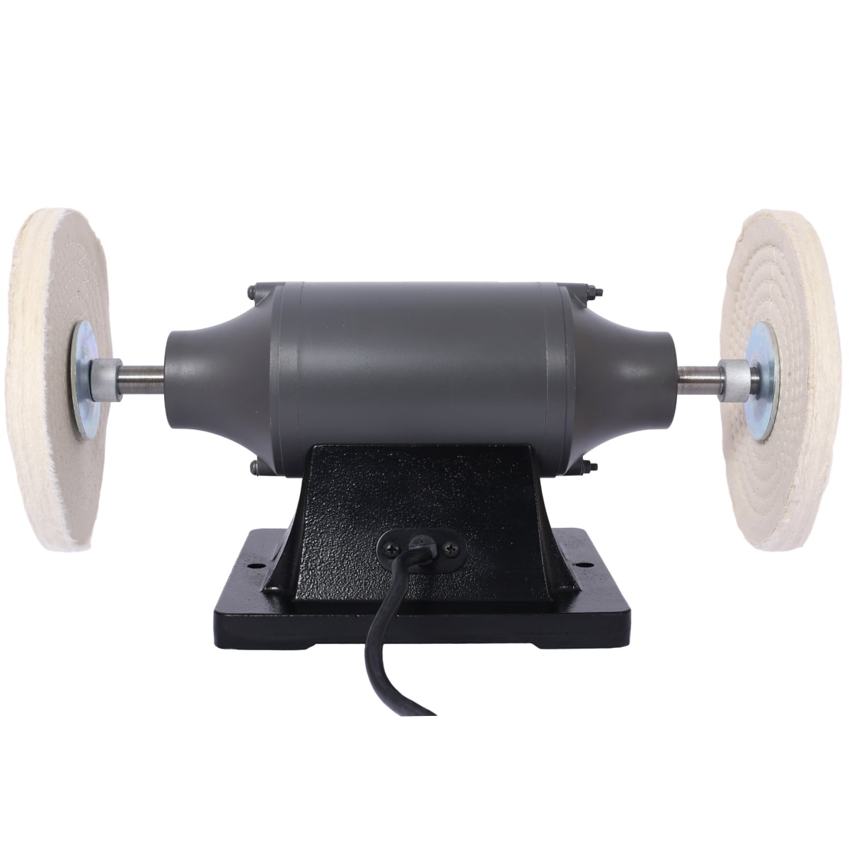 LuckyNote 8‑Inch Bench Buffer Polisher, 550W 3450RPM Benchtop Grinder with 4 Polishing Wheels, CSA Certified for Metal Wood Plastic, Gray