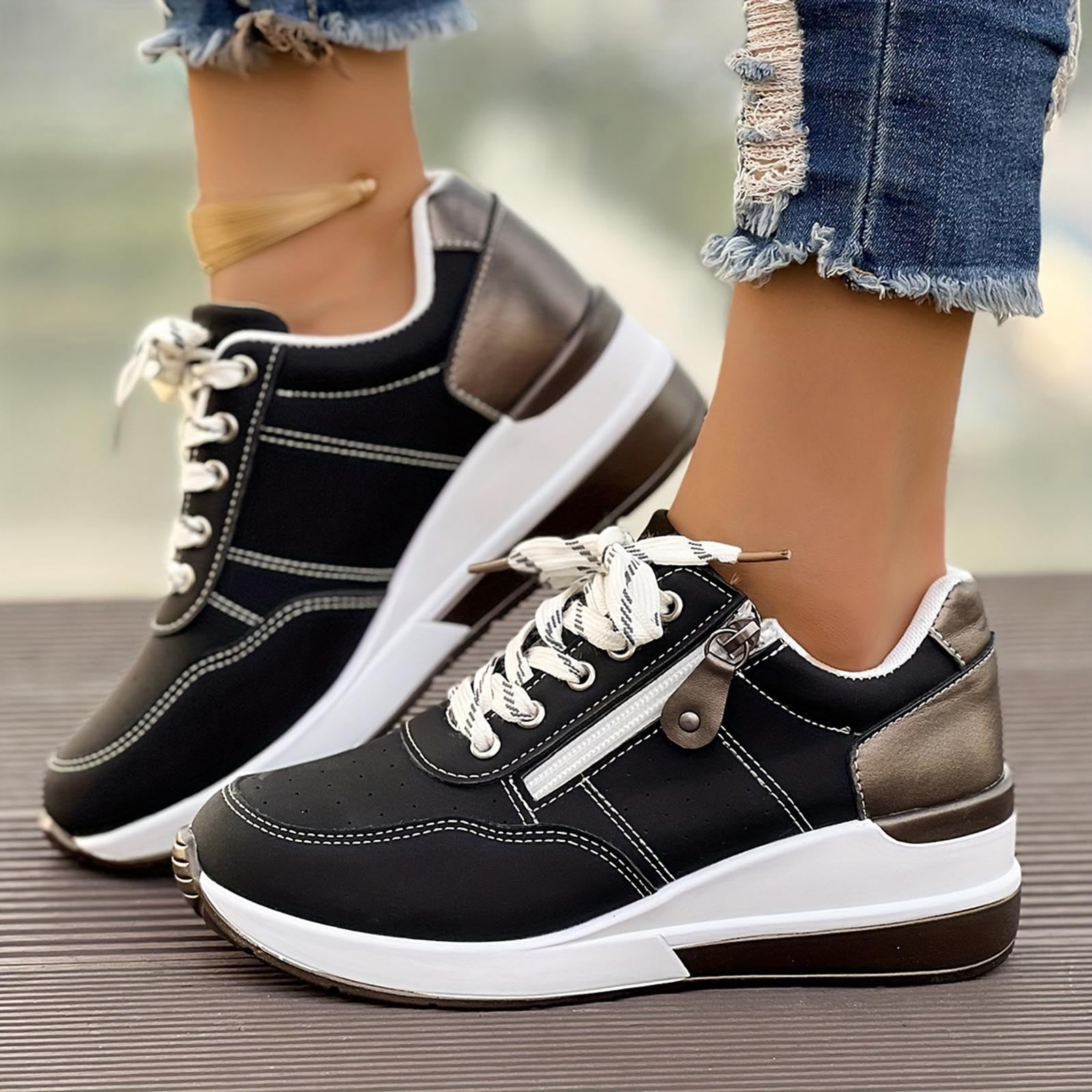 Sneaker Trending Rubber Shoes For Ladies 2018 HBFAGFB Sneakers For Women  Non Slip Breathable Sneaker Color Block