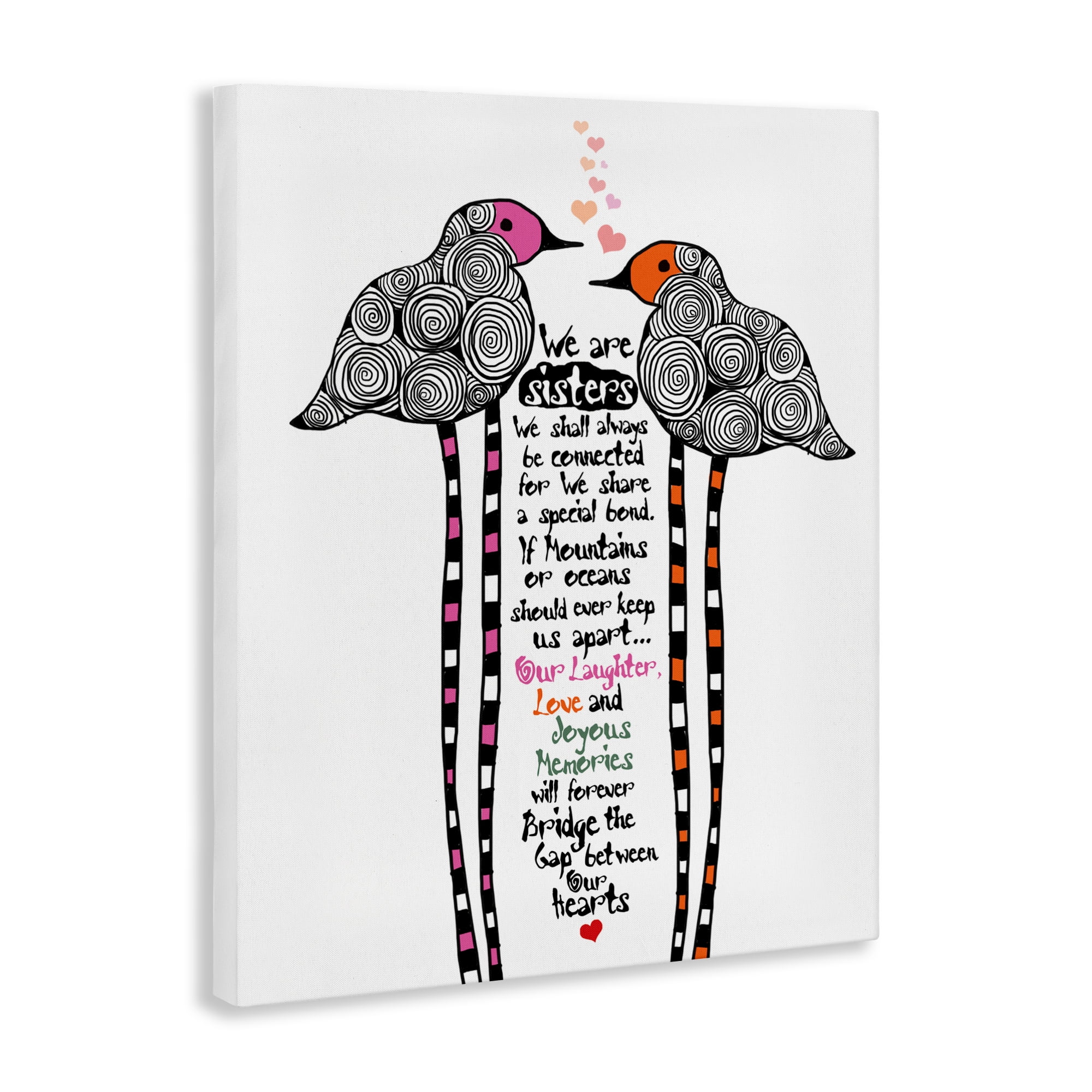 We Are Sisters Bird Duo Canvas Wall Art, design by Suzanne Millius
