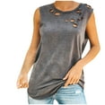 thumbnail image 1 of Besolor Womens Summer Tank Tops Casual Sleeveless Round Neck Cutout Shirts Solid Color Loose Basic Blouses Tee, 1 of 7