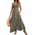 thumbnail image 3 of Womens Spaghetti Strap Dress Summer Dresses Beach Cover Ups Casual Sundresses Green XL, 3 of 8