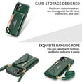 thumbnail image 3 of Nalacover for iPhone 13 Pro Zipper Wallet Case,Luxury Premium PU Leather Back Soft TPU Magnetic Buckle Flip Card Pocket Shockproof Slim Cover with Adjustable Crossbody Shoulder Strap,Green, 3 of 6