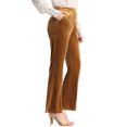 thumbnail image 4 of Allegra K Women's High Waist Velvet Bell Bottom Pants with Pockets, 4 of 6