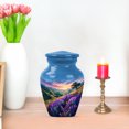 thumbnail image 7 of JAGASY Lavender Grass Miniature Urns for Adult Male - Sunrise Keepsake Urn for Mother - Small Mountain Cremation Urn for Burial - Decorative Blue Urns for Men and Women Remains - 3 Inch, 7 of 7