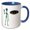 Blue/White, variant on 3drose, Cartoon Alien from Outer Space and Flying Saucer, 15oz Mug