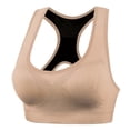 thumbnail image 1 of Women's Color Blocked Back Hollow Vest Gathering Yoga Running Sports Bra, 1 of 3