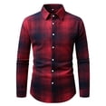 thumbnail image 3 of Lmueinov Long Sleeve Shirt Jackets for Men Lightweight Casual Plaid Button Down Shirt Mens Checkered Outerwear For Outdoor Walking Golf Sports, 3 of 8
