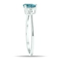 thumbnail image 3 of SZUL Women's Aquamarine and Diamond Sparkle Ring in 10K White Gold, 3 of 5