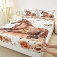 thumbnail image 3 of jejeloiu Rustic Farmhouse Horse Twin Sheet Sets,Romantic Rose Flower Bedding For Kids 3 Pieces, 3 of 7