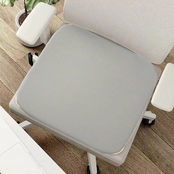 HBBKVI Memory Foam Chair Cushion with Vintage Pattern, Non-Slip Ties and Washable Cover for Office Chair, Car Seat, 13.8" x 13.8", Gray, Thick and Comfortable