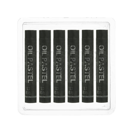Uxcell Black Oil Pastels, 6Pcs Soft Oil Crayons Creamy Pastels Stick Art Supplies for Art Painting Drawing Blending Graffiti for Drawing Beginners Artists