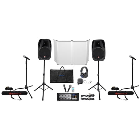 Rockville RPG2X15 Mixer/Amp+15  Bluetooth Speakers+Stands+Mics+Headphones+Facade price history on PriceWatchPro