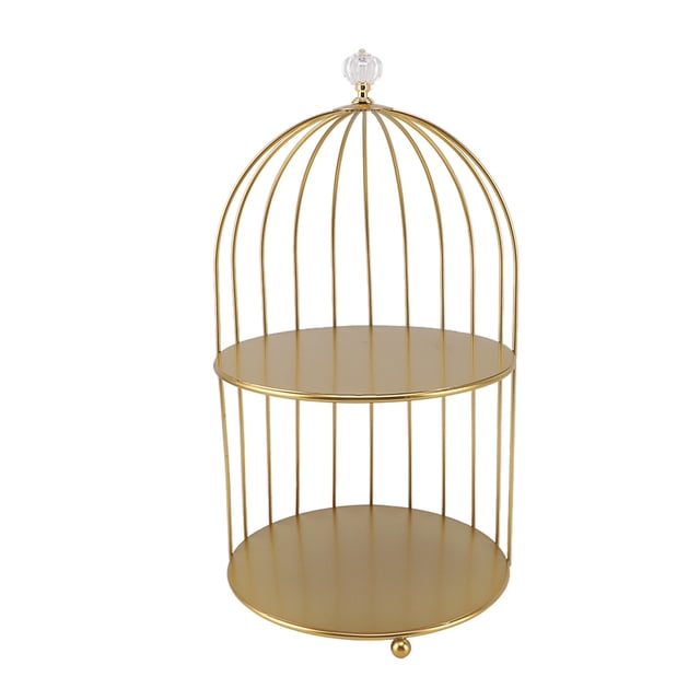 Organizador de cosméticos ZHCH para jaula de pájaros de hierro dorado multifuncional