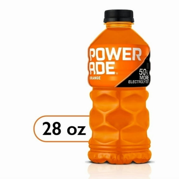 (4 Pack) POWERADE Electrolyte Enhanced Orange Sport Drink, 28 fl oz Plastic Bottle