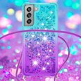 thumbnail image 4 of Funda para Samsung Galaxy S21 FE 5G Brillantina Líquida Divertida Reluciente y con Cristales en Movimiento Cuerpo Cruzado con Cordón Ajustable, 4 of 5