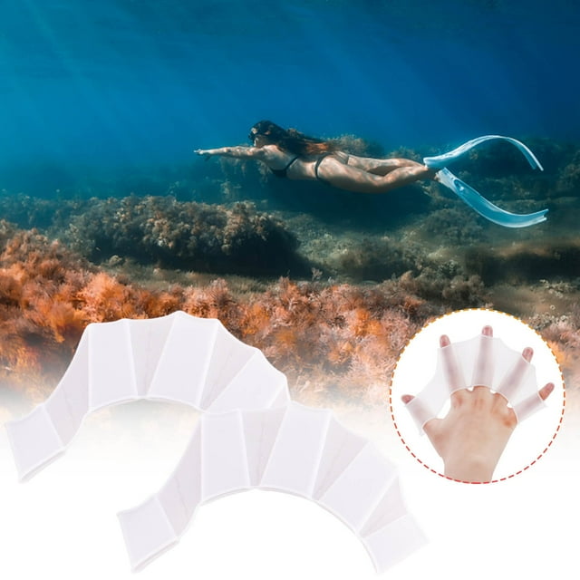 Palmes de Natation à Main Palmes Nage Doigt Gants à Lanières Gant Plus Plus Tube Néon
