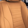 thumbnail image 5 of FH Group Grande70 Luxe Faux Leather Universal Car Seat Covers w Sleek Pattern Fit for Cars, Trucks, SUVs or Van – Brown Front Seats, 5 of 8