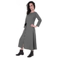 thumbnail image 4 of Moomaya Robe Maxi à Manches Longues, Longue, Boutonnée, Unie, Décontractée, Fendue, 4 of 6