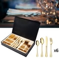 thumbnail image 3 of Cubiertos de cocina shamjiam 24 piezas acero inoxidable 410 oro, 3 of 8