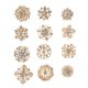 thumbnail image 2 of 12 Uds. Broches de de Imitación Dorados Chapados en Oro con Forma de Flor, 2 of 5