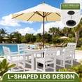 thumbnail image 6 of SERWALL 7-Piece HDPE Outdoor Dining Table Set, All-Weather 67-Inch Patio Table and 6 Armless Chairs for Deck, Lawn or Garden, White, 6 of 7
